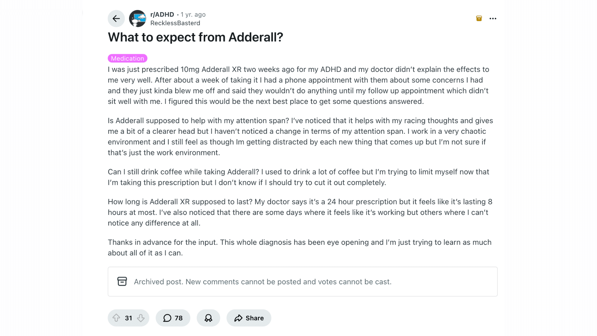 aderall real world reports online communities