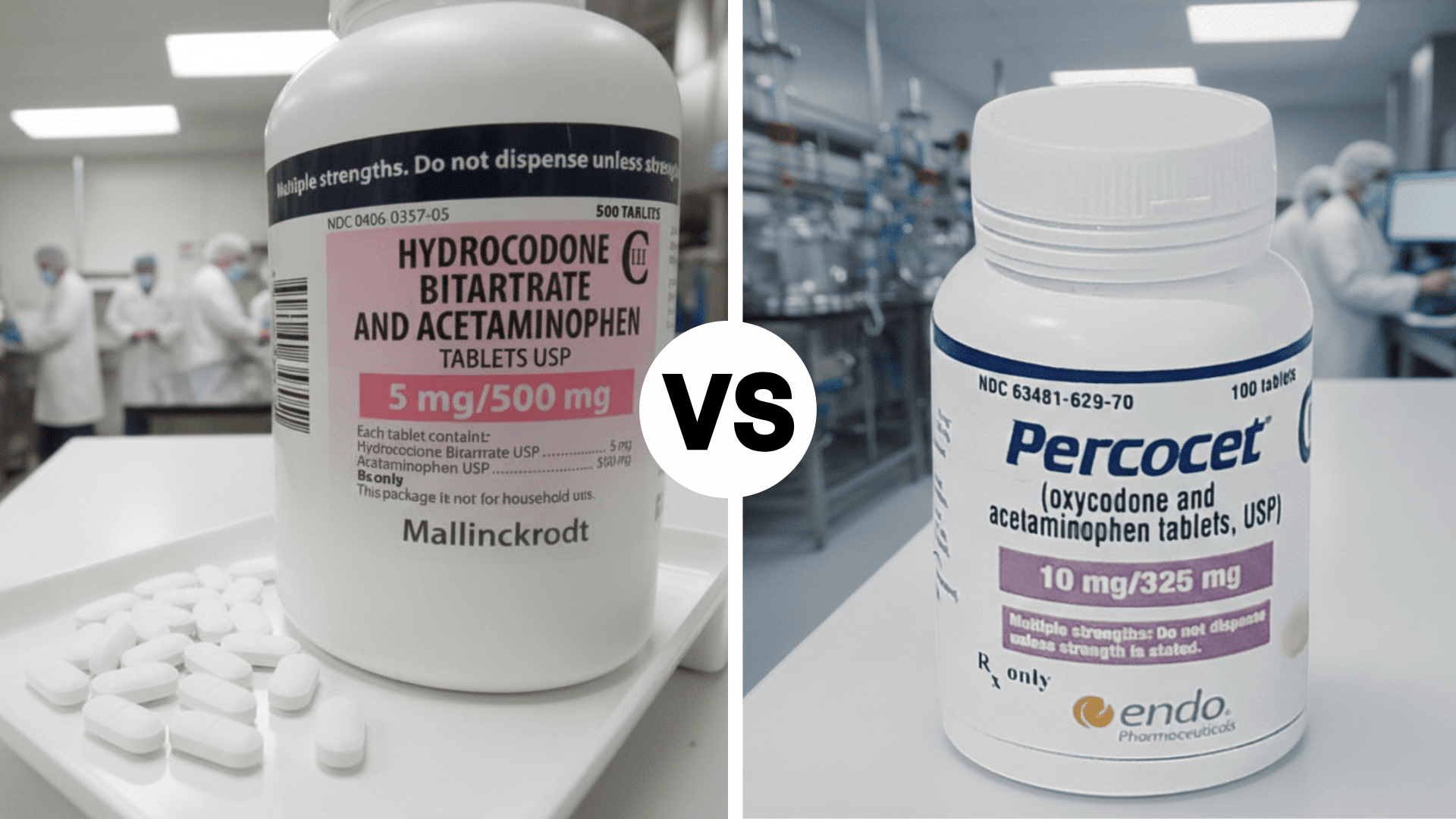 key differences between vicodin and percocet