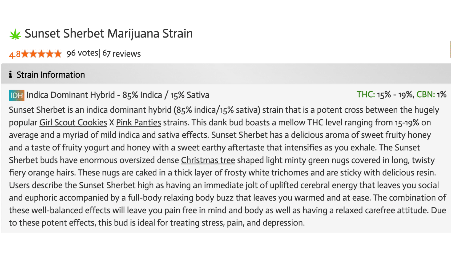 sunset sherbet marijuana